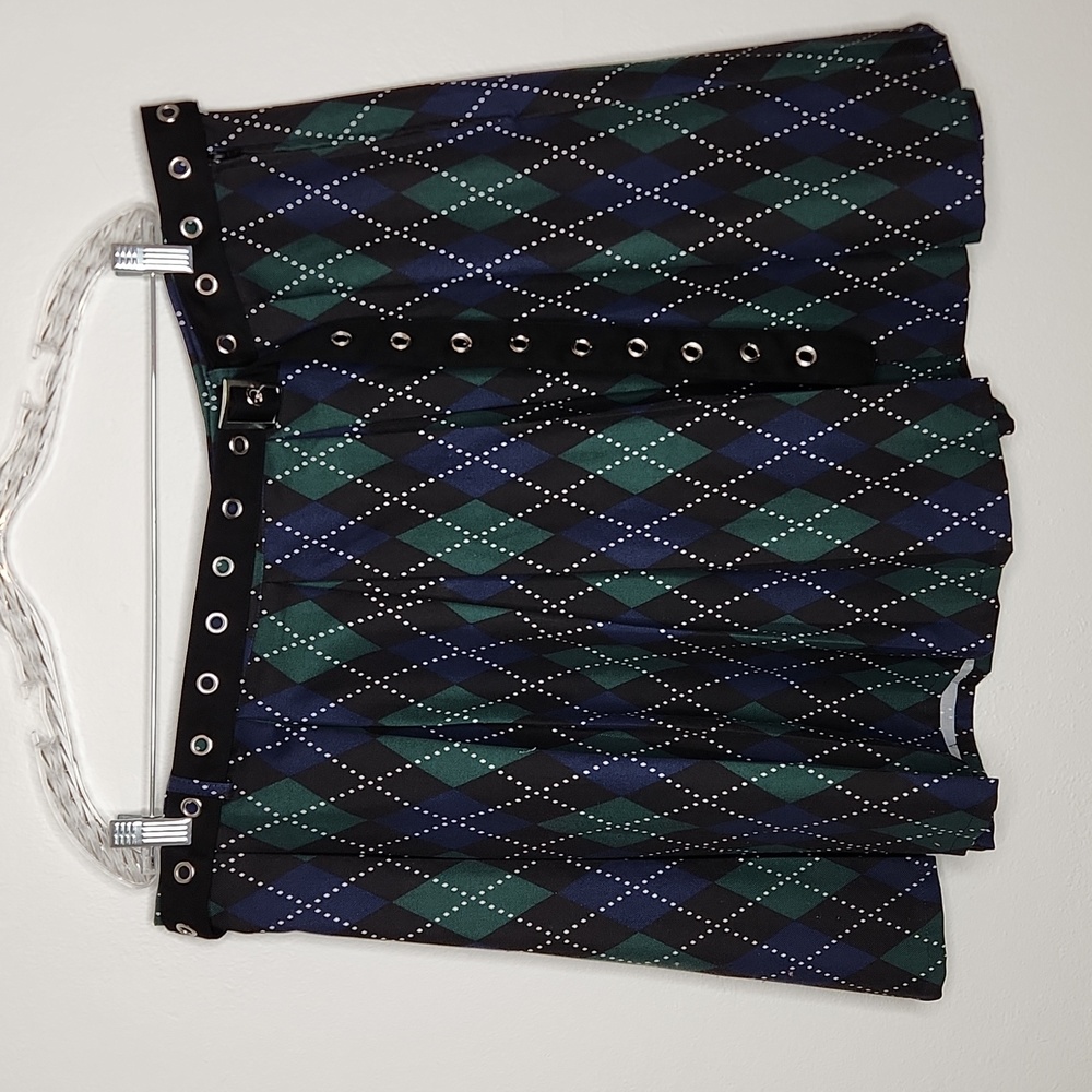 Hot Topic Argyle Pleated Schoolgirl Skirt. - Picture 4 of 9